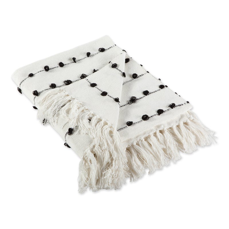 Design Imports DII Off White Woven Loop Throw - Image 1